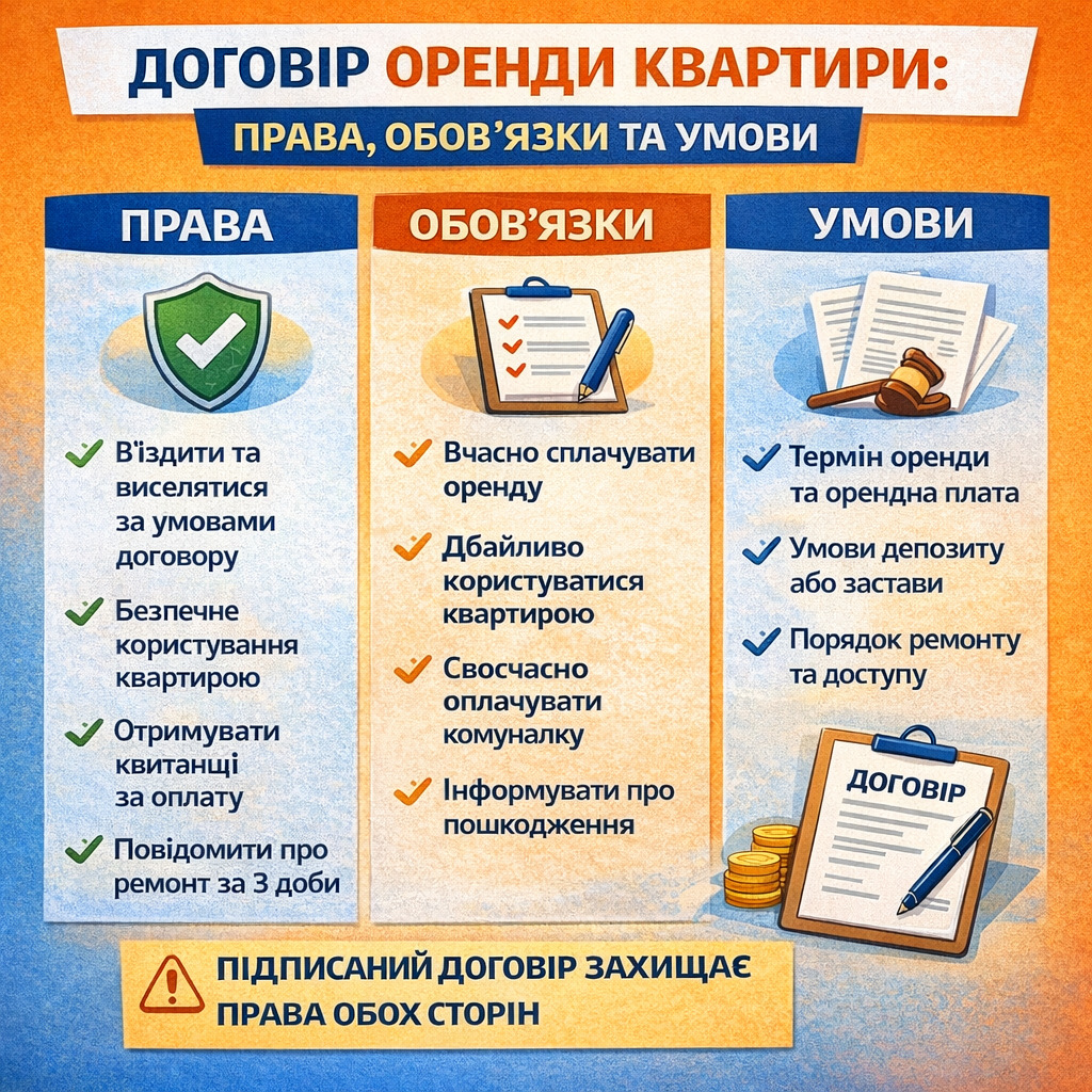 Договір оренди квартири: права, обов’язки та умови