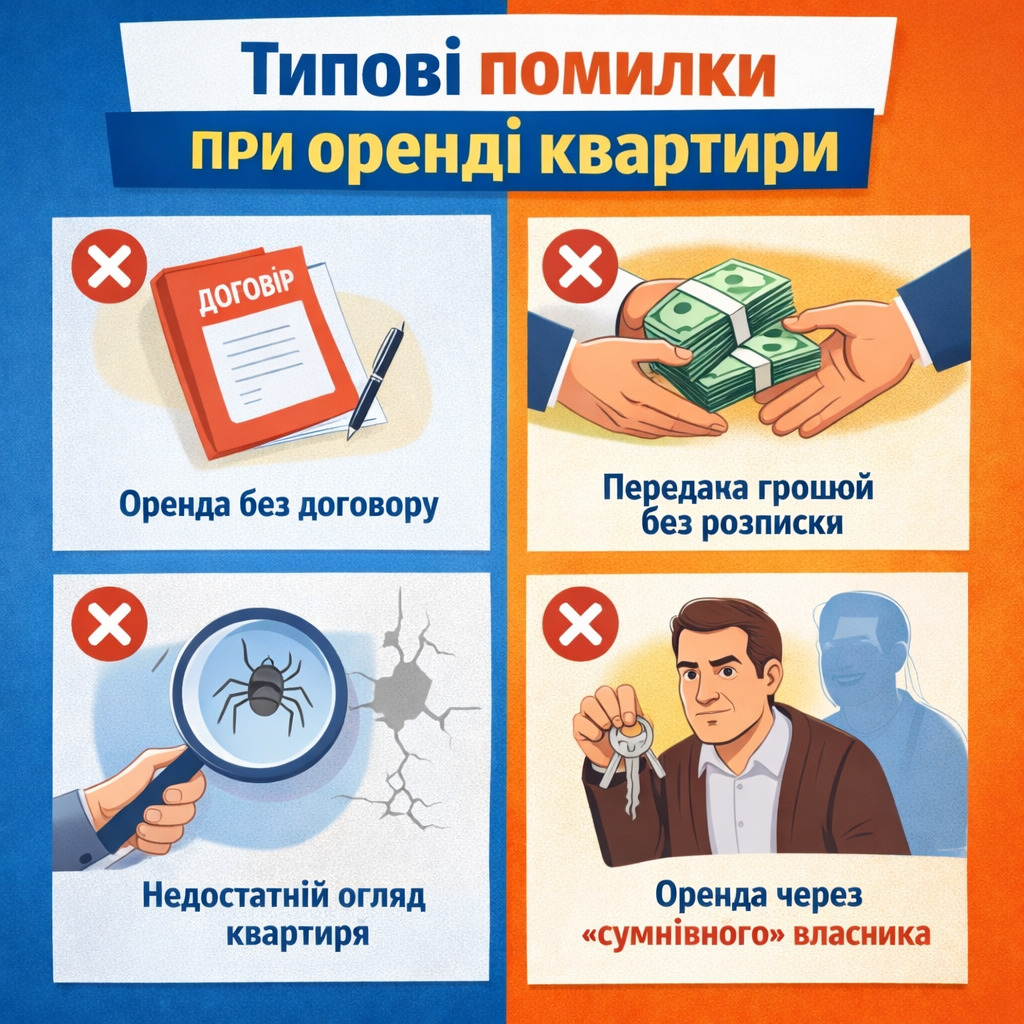 Типичные ошибки при аренде квартиры