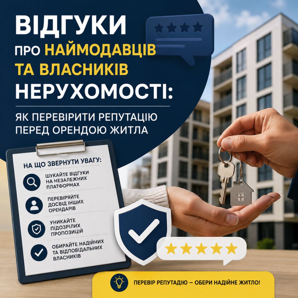 Відгуки про наймодавців та власників нерухомості: як перевірити репутацію перед орендою житла.